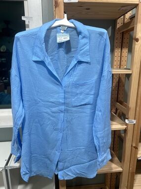 Shade & Shore Light Blue Women's Swim Coverup Shirt